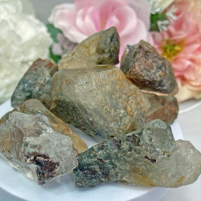 彩幽靈水晶花幽靈四季幽靈：能量原礦原石系列, 1個, 4.5-5.9公分