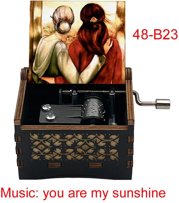 당신은 내 햇빛 뮤직 박스 검은 나무 새로운 디자인 친구 남편 아내 여자 친구 딸 생일 크리스마스 귀여운, 13 라벤더