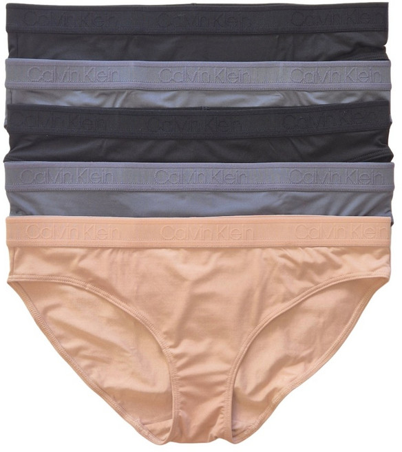 캘빈클라인 여성 로고 밴드 팬티 5종 세트 (블랙 2종+그레이 2종+스킨 1종)