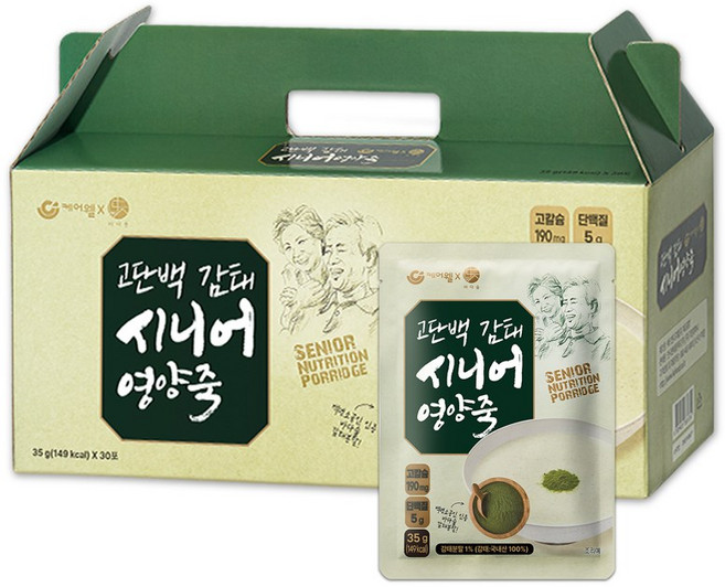 케어웰 고단백 감태 시니어 영양죽, 30개, 35g