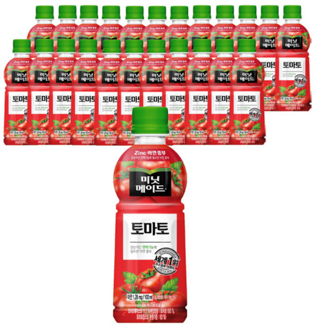 음료수 과일 주스/ 미닛메이드 토마토 24PET, 1개, 350ml