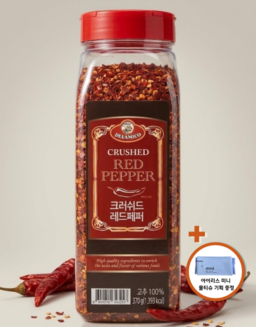 크러쉬드 레드페퍼 코스트코 + 아이리스 미니 물티슈 증정 기획, 1개, 370g