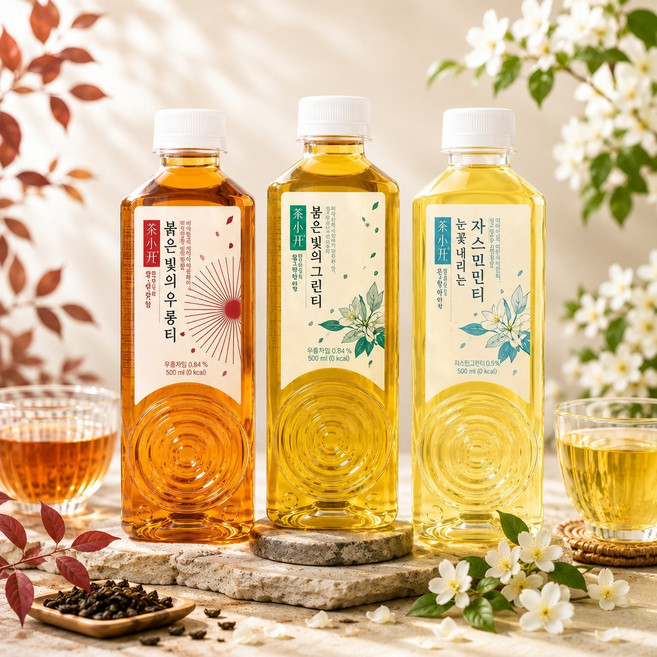 우롱티 그린티 자스민티 차음료 500ml 3종 4개씩 총 12개입
