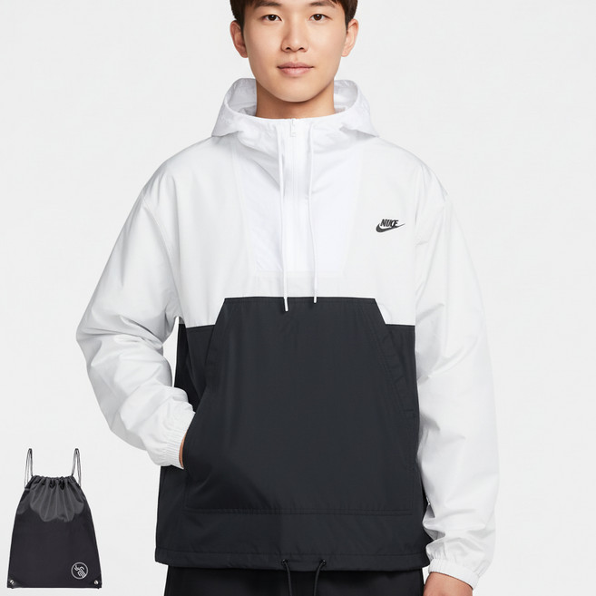 나이키 클래식 아노락 윈드 자켓 바람막이 안감 없는 우븐 러닝 점퍼 (PGN짐쌕가방 지급)