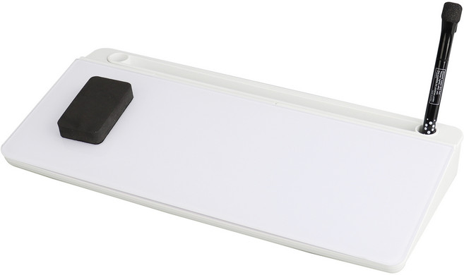 블리스키미 유리 미니 화이트보드 태블릿 거치대 데스크 수납함, 1개, 올화이트