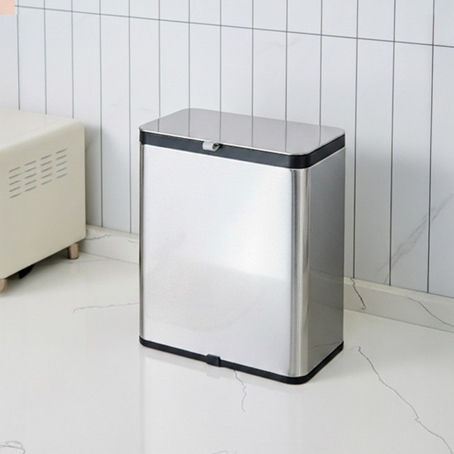 블렌드 주방 걸이형 휴지통(세로형), 실버