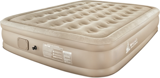 원터치 전자동 캠핑 에어매트 침대 야간 휴식 에어매트 + 전용 가방 + 에어 펌프 풀세트, 베이지