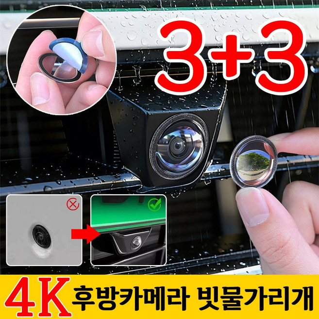 2+2 afurdel 후방카메라 빗물가리개 4K 초고화질 후방카메라보호커버, 투명-3+3, 12277