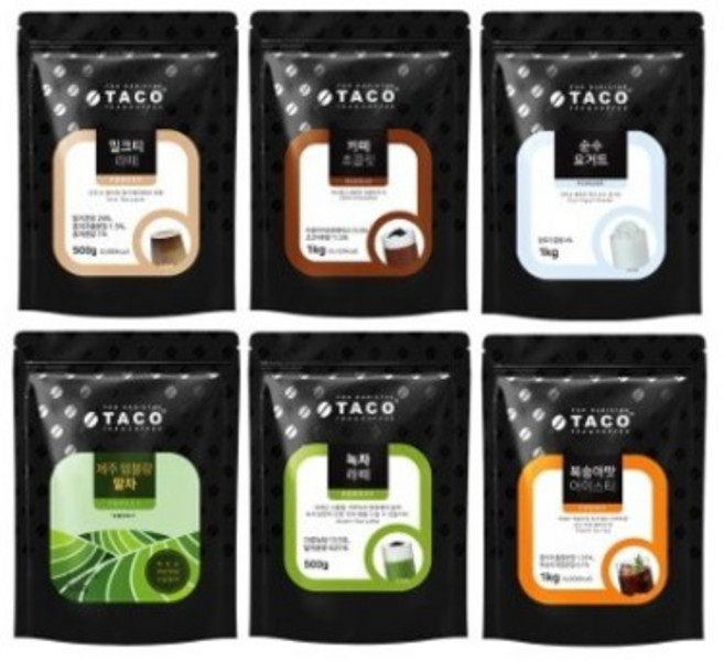 타코 파우더6종 녹차라떼 제주엄블랑말차 순수요거트 밀크티라떼 복숭아아이스티 카페초콜릿 파우더 1Kg 500g 중 택 대용량 카페음료 업소용 커피파우더 홈카페, 1개, 1개입, 1개