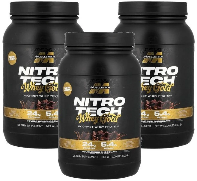 머슬테크 퍼포먼스 시리즈 니트로 테크 웨이 골드 더블 리치 초콜릿, 907g, 3개 - 쿠팡