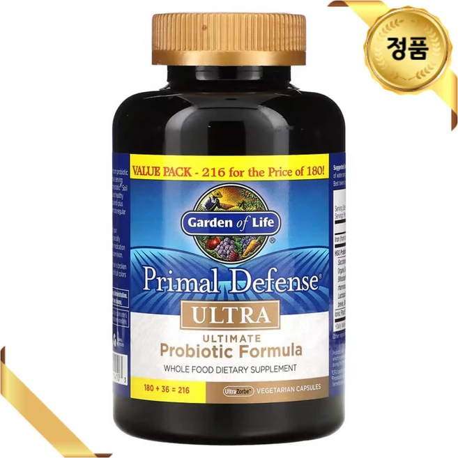 가든오브라이프 프라이멀 디펜스 울트라 50억 CFU 프로바이오틱스 410mg 216정 유산균, 1개 - 쿠팡