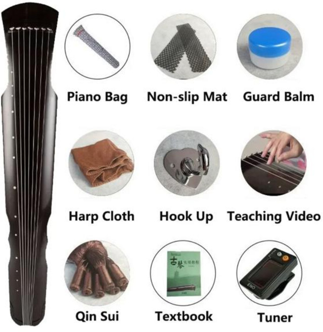 어 악기 액세서리 전문 현악기 7 현 Guzheng 수제 Guzheng 초보자 전통, [03] black set b, 1개
