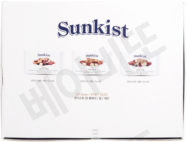 썬키스트 견과 3종 세트 25g 60봉, 60개