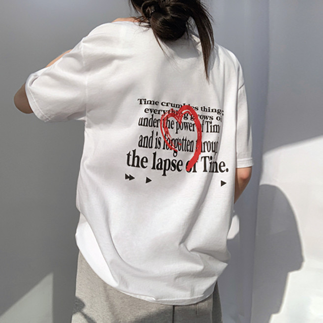 티데일리 남녀공용 타임랩스 오버핏 20수 라운드 반팔 티셔츠