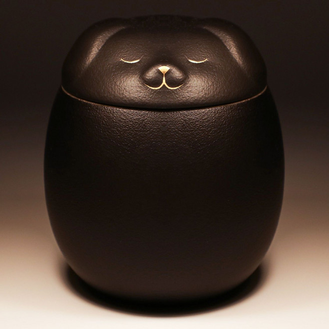 펫보너스 세라믹 도자기 반려견 유골함, 흑자, 1개