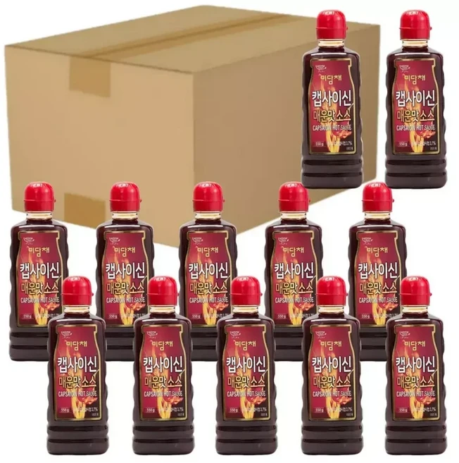 미담채 캡사이신 매운맛 소스 550g X 12통 (1박스) 대용량, 1개