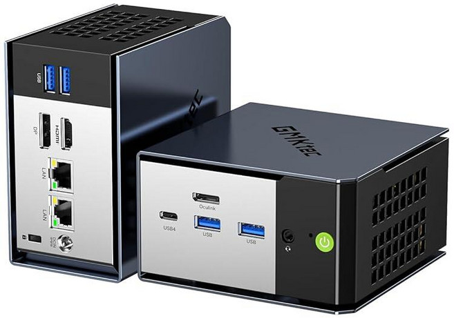 GMKtec 게이밍 미니 PC K8 플러스 AMD 라이젠 7 8845HS(8C/16T 최대 5.1GHz) 데스크탑 컴퓨터 듀얼 NIC 2.5G HDMI 2.1 USB4 (, EVO-X1 32+1T-Black