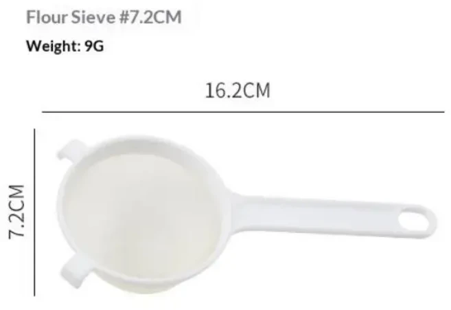 플라스틱 메쉬 스푼형 거름망 손잡이가 있는 필수 주방용품 견과류 우유 밀가루 콩커피, 03 7cm