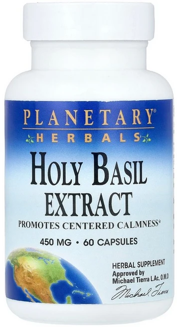 Planetary Herbals 홀리 바질 추출물 450mg 캡슐 60정 Herbals (플래니터리 허벌), 알약/캡슐, 1개 - 쿠팡