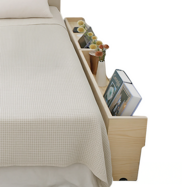 아이린 침대틈새선반 사이드테이블 틈새수납, 저상형B-책형, 원목