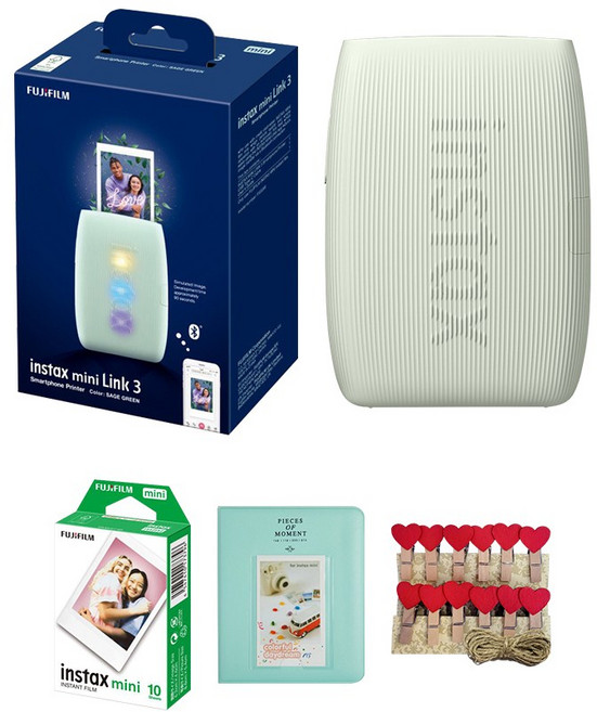 인스탁스 포토프린터 링크3+필름10매+사은품/스마트폰프린터, 세이지그린