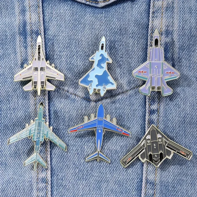 He 공군 에어쇼 시리즈 전투기 항공기 의류 가방 모자 필통 배지 핀 선물 세트 6종