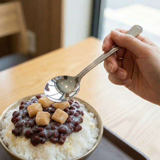 유글리 스텐 빙수스푼 10P 아이스크림 디저트 요거트 화채 시리얼 숟가락 17cm, 1세트, 스테인리스