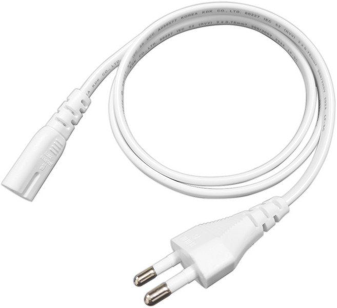 국산 2구 8자전원케이블 백색 220V 노트북 전원케이블 0.8m, 1개