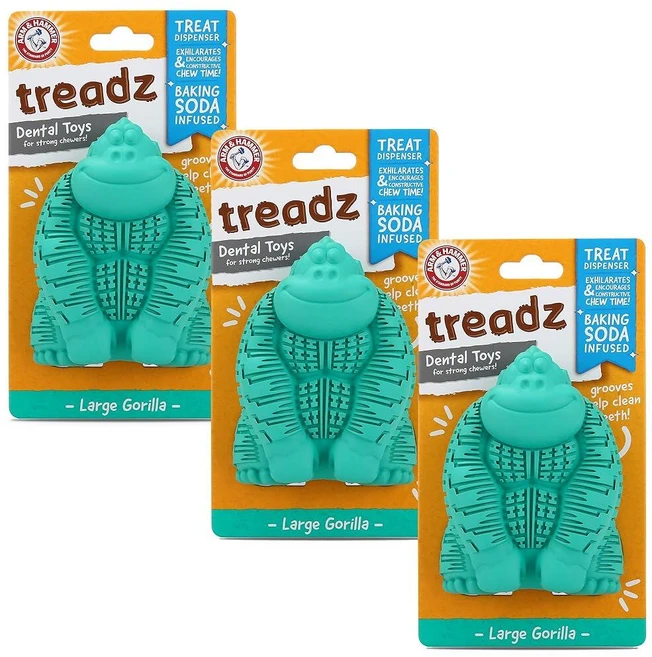 Arm & Hammer 반려동물용 슈퍼 트레즈 덴탈 츄잉 장난감 미니 고릴라 충치/치석 예방 감소 11kg 반려견용 [호환] - 쿠팡