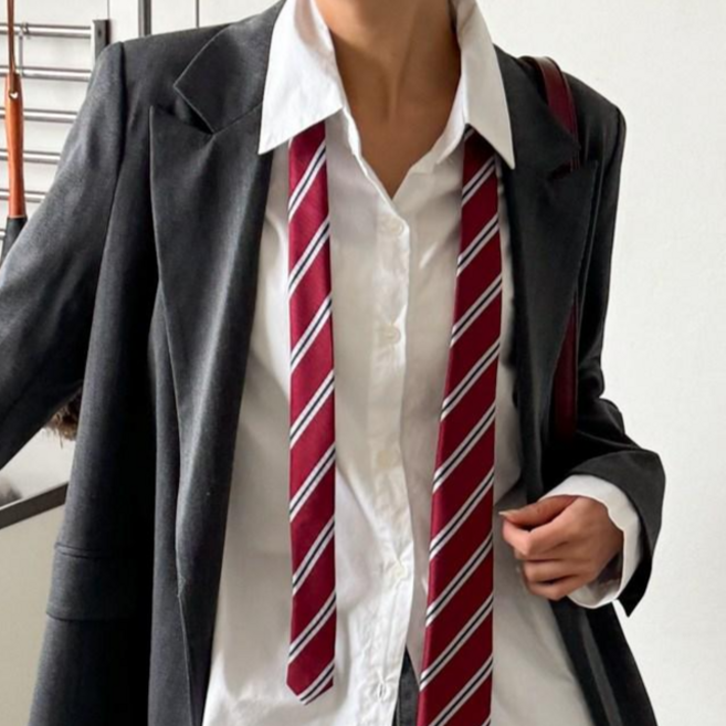 블루씨티 슬래시 라인 롱 수동 넥타이