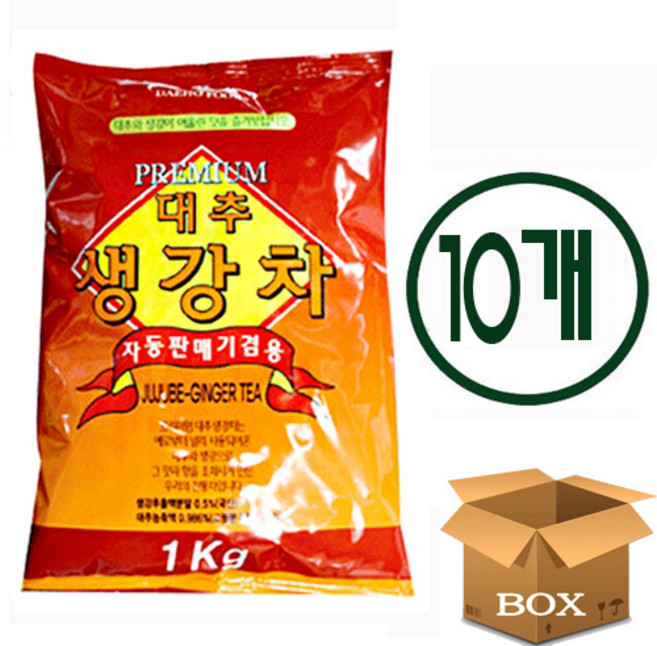 대호 대추생강차 자판기용 국산차, 10개, 1개입, 1kg, 1kg