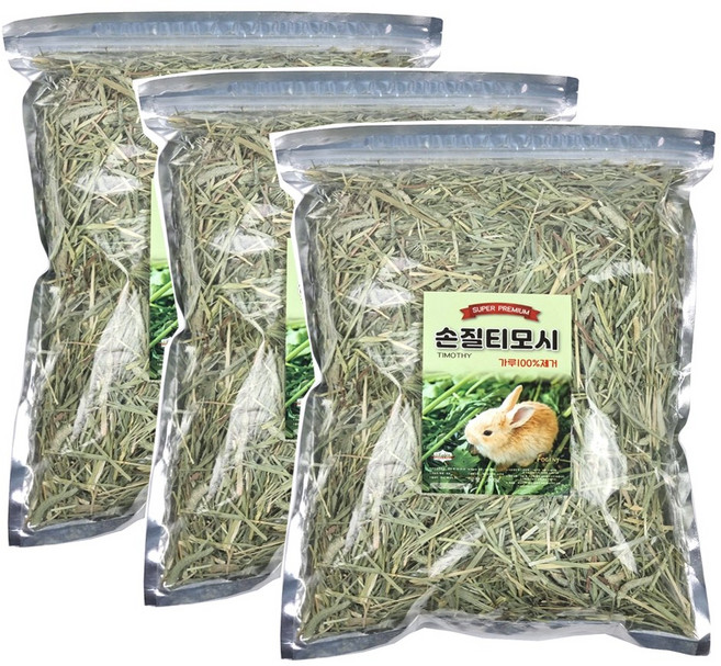 토끼 기니피그 초식동물 건초 티모시 컷팅 프리미엄, 500g, 3개