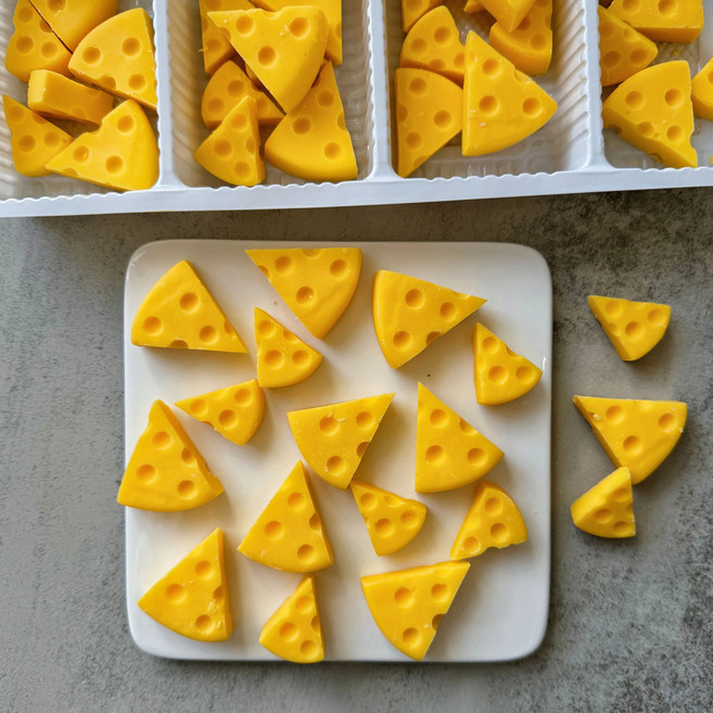 치즈 조각 모양 초콜릿 케이크 디저트 데코 장식 56개입, 옵션 03