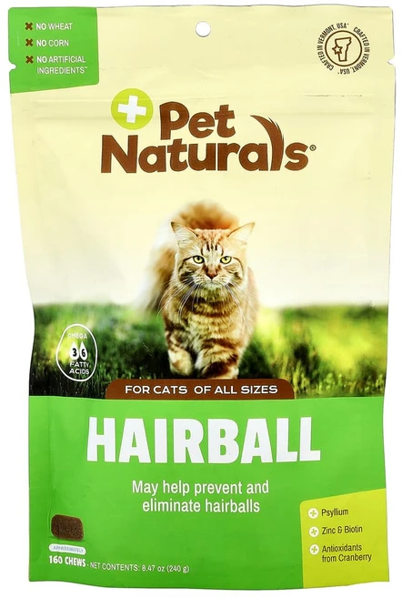 펫네츄럴오브버몬트 반려묘용 헤어볼 츄 160개, PEN00786 - 쿠팡