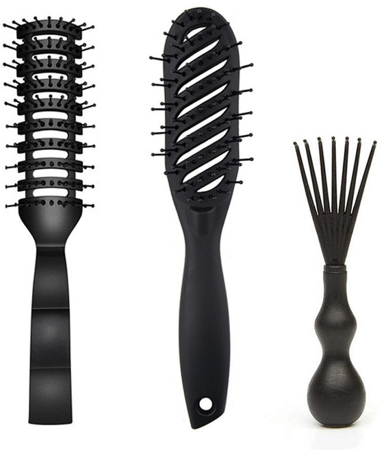 오일일 남자 볼륨업 헤어브러쉬 2종, 1개, 검정