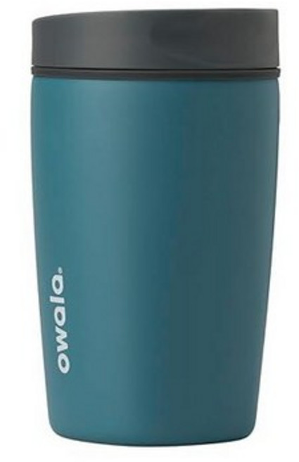 Owala SmoothSip 슬라이더 단열 스테인리스 스틸 커피 텀블러 재사용 가능한 아이스 컵 핫 여행용 머그 BPA 프리 355ml(12온스) 핑크/탠(데이브레이크), 손잡이 없음, 하이 다이브_154984