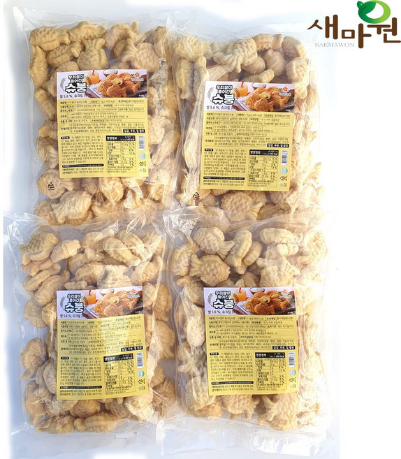 새마원 반쿡 우리쌀 미니붕어빵 (슈크림), 1kg, 4개