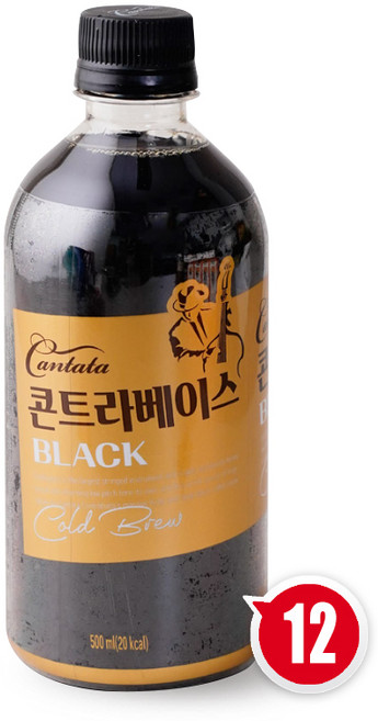칸타타 콘트라베이스 콜드블루 블랙, 12개, 500ml