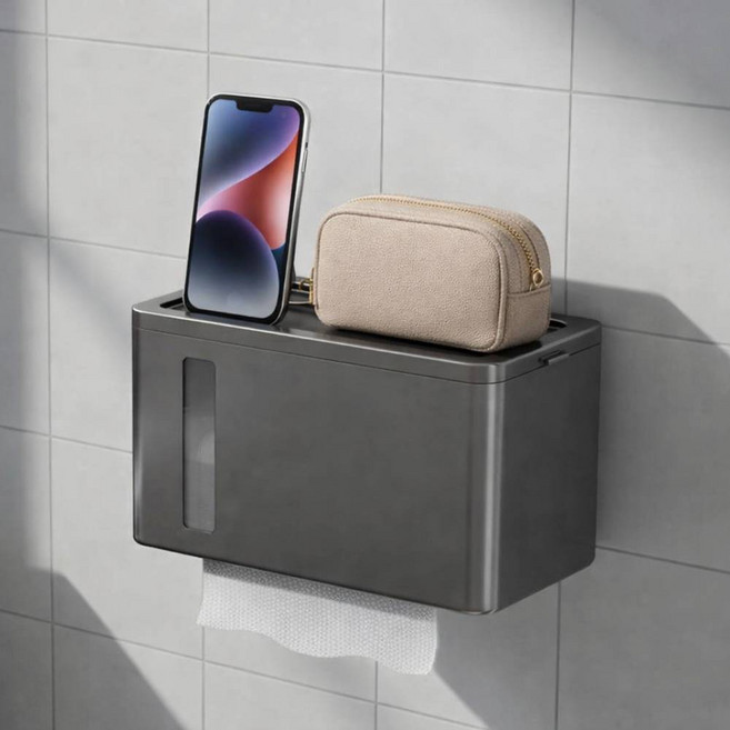 테르오 뽑아쓰는 무타공 핸드타올 거치대, 그레이, 1개