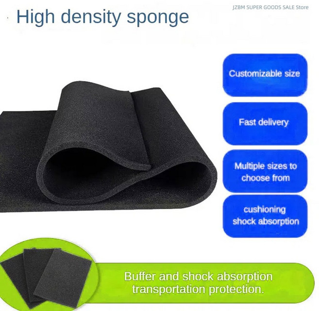 폴리우레탄 폼 절단 가능 스폰지 시트 대형 충격 흡수 폼 패딩 도구 정리함 섀도우 폼 두께 5mm/10mm, Thickness 1cm, L 50cm x W 50cm