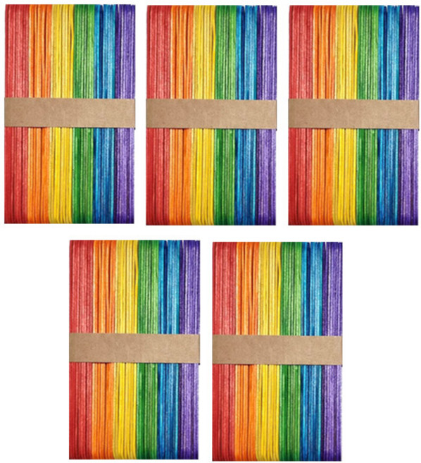 하드스틱 컬러혼합(대 15cm) 1봉 48개입X5개/180017/하드막대/아이스크림막대/하드바/DSMG, 색상혼합, 5개