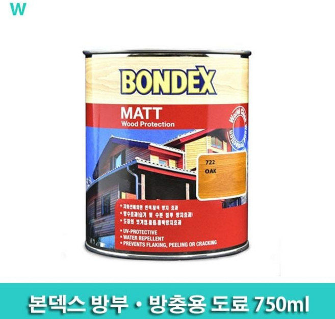 본덱스 오일스테인 방부 방충용 도료(2.5L) 데크 페인트 방무목 페인트, 738다크월넛