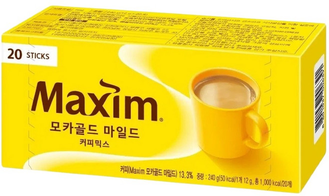 Maxim 摩卡黃金微甜咖啡 20入盒裝, 12g, 1, 20個裝