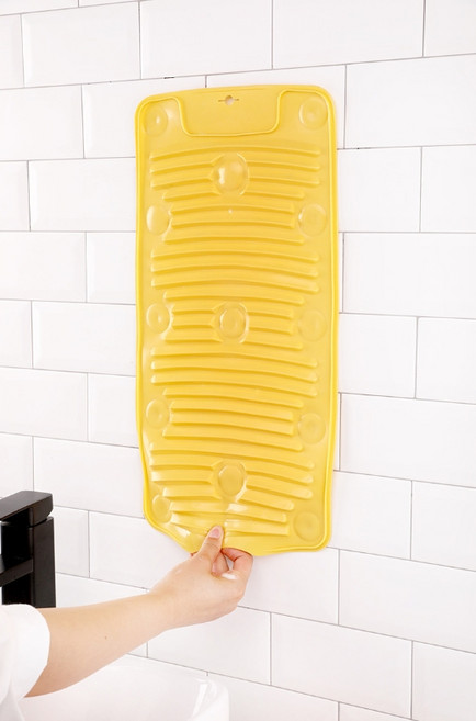 카이로스 컨퍼니 실리콘 접는 빨래판 미니빨래판 손빨래판 흡착, 엘로우CM001161, 1개