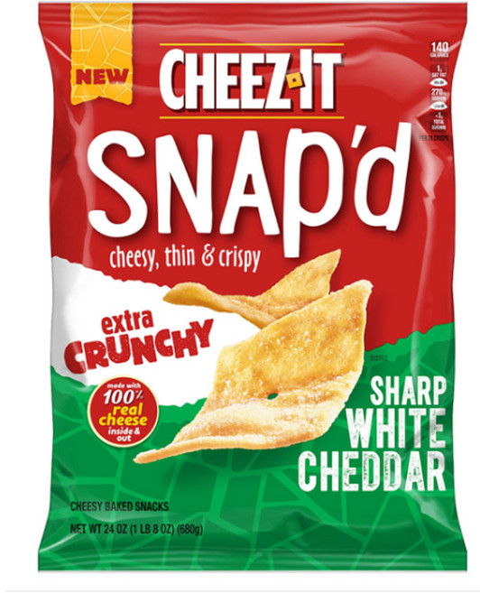 Cheez-It Snap'd Extra Crunchy Crackers Sharp White Cheddar 24 oz 치즈잇 스냅 크런키 크래커 화이트 체다
