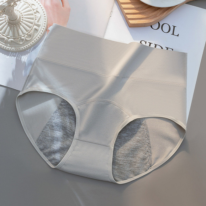 女性防漏生理褲 舒適透氣 夜用安心褲 防漏月亮褲 7UY, 氣質灰【加寬防漏安心褲】,L【體重55-68公斤】