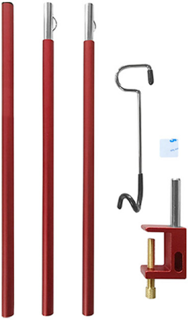 KOOLMAN(쿨맨) 3단 테이블 랜턴걸이 (길이조절형), 3단 테이블 랜턴걸이 - 레드, 1개