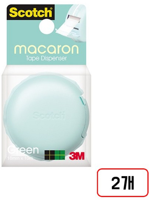 3M)매직테이프 마카롱(18mmX10M), 2개, 그린(M322251)
