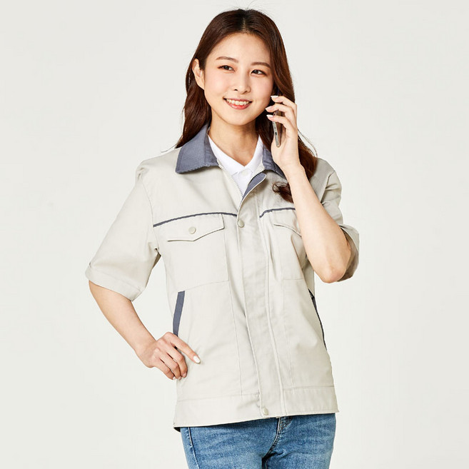 유니폼플라자 여름 반팔작업복 UP-200s 트로피컬