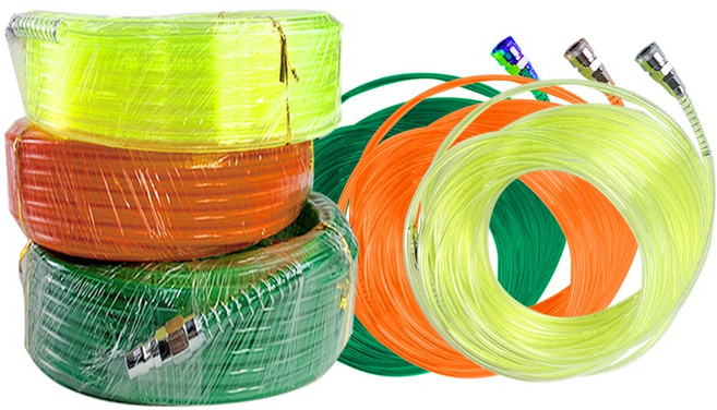 에어 우레탄 연질호스 콤프레샤 타카 카플러 파워호스, 8x5X30M, 형광, 1개